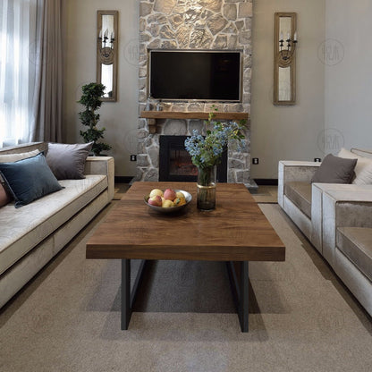 Table basse carrée nordique en bois massif DANIELA RADISSON (4 couleurs, 10 tailles)