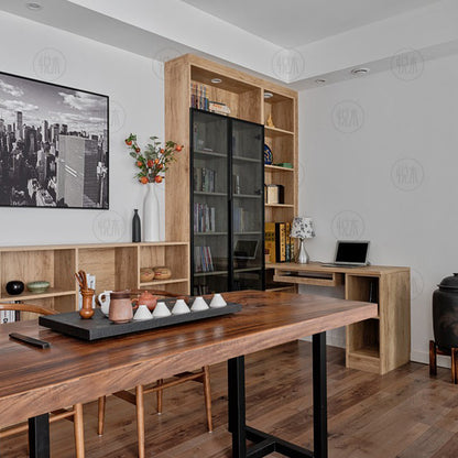 Table à manger nordique LIVIA Radisson rétro en bois massif de suar Select 4 couleurs