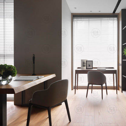 Bureau d'étude en bois massif JONAH, design scandinave et nordique, avec bords vivants