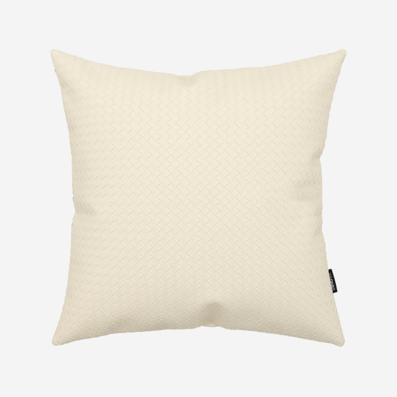 Housse de coussin et insert en cuir tressé