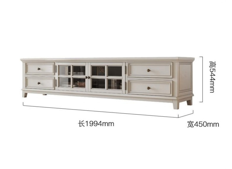 Meuble console TV en bois massif Leonardo Classic Country