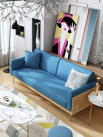 Canapé nordique simple en bois massif ELEANOR (1 à 3 places, 6 couleurs au choix)