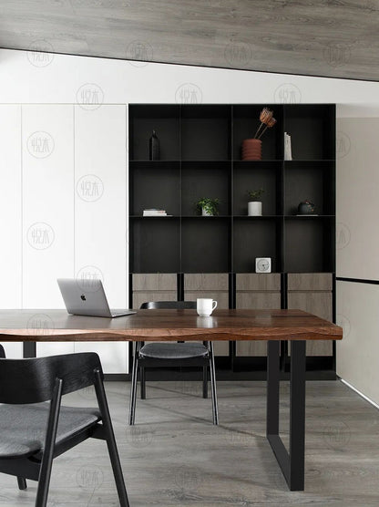 Table à manger BRYCE Nordic Scandinave Rétro en Bois Massif Bois Dur Américain 