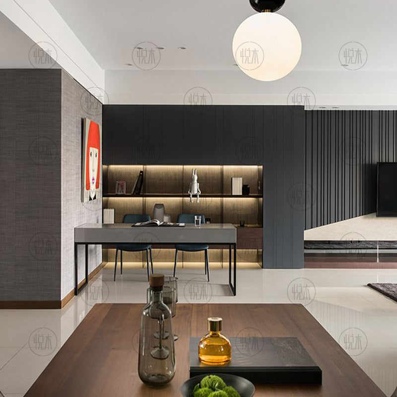 Table à manger EMMETT en bois massif de style nordique rétro