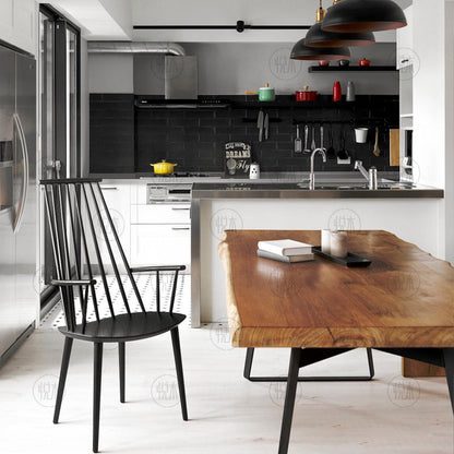 Table à manger en bois massif FINN Table de conférence en bois dur de design nordique scandinave