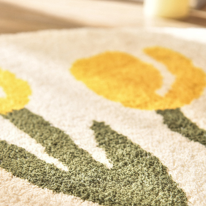 Tapis de bain à fleurs Avabel