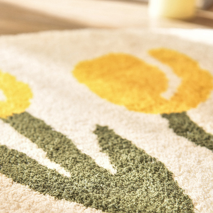 Tapis de bain à fleurs Avabel