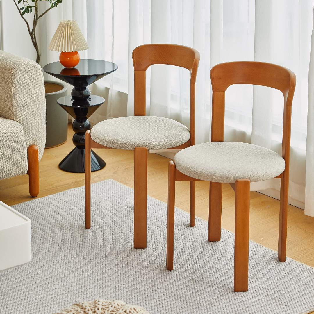 Chaise de salle à manger en bois massif Elkland (lot de 2)