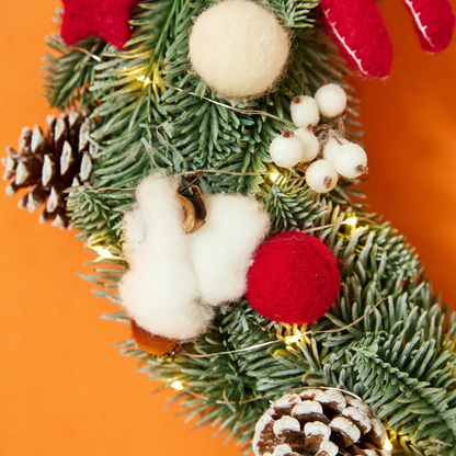 Couronne de Noël en forme de lune