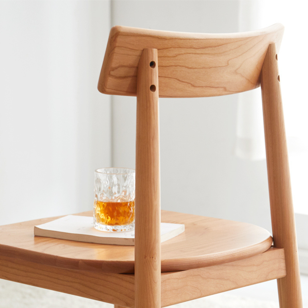 Chaise de salle à manger en bois de cerisier Arvin (ensemble de 2)