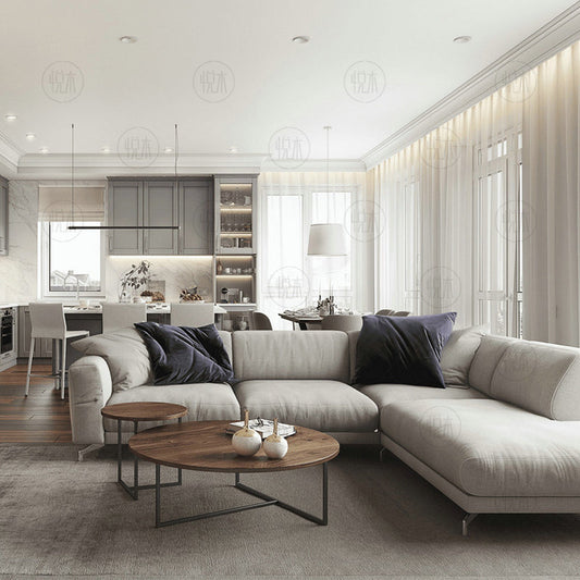 Table basse ronde nordique en bois massif KEHLANI RADISSON (4 couleurs, 2 tailles)