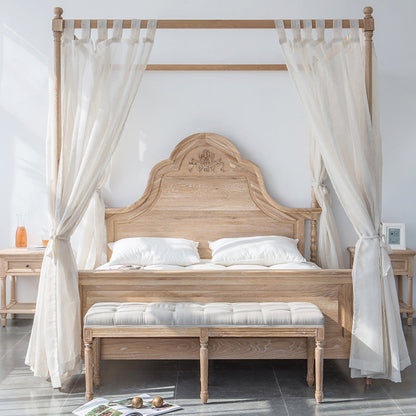 Lit à baldaquin EZEKIEL de style country américain et français