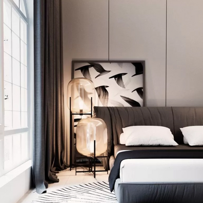 Lampe de sol/de table en verre Alden