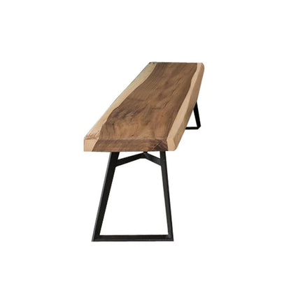 Ensemble de table à manger et chaises en bois massif AVERY, design acacia suar