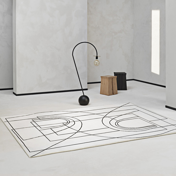 Tapis gris abstrait Cortright