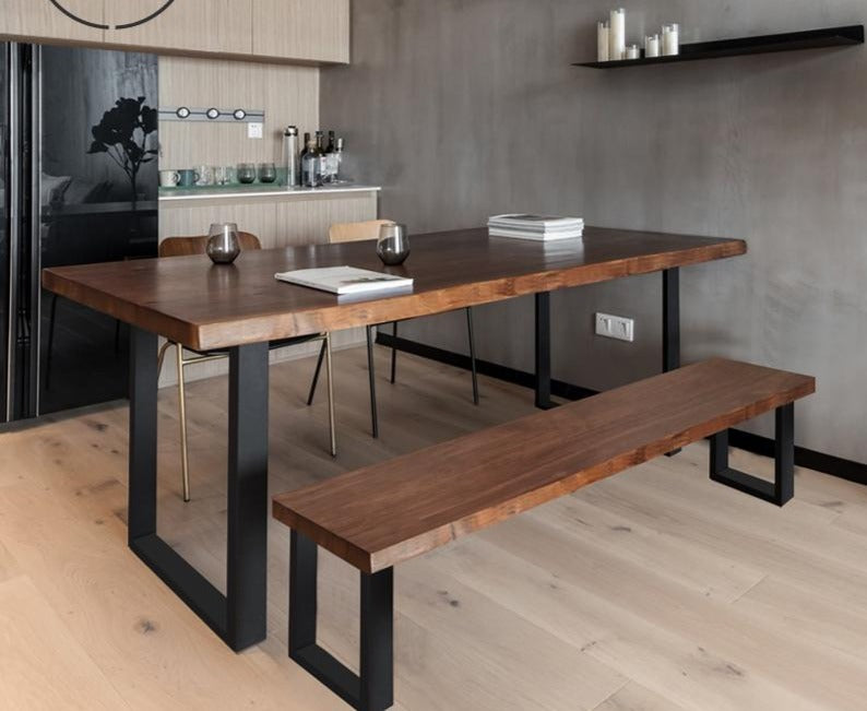 Table à manger design nordique en bois massif ALAN scandinave