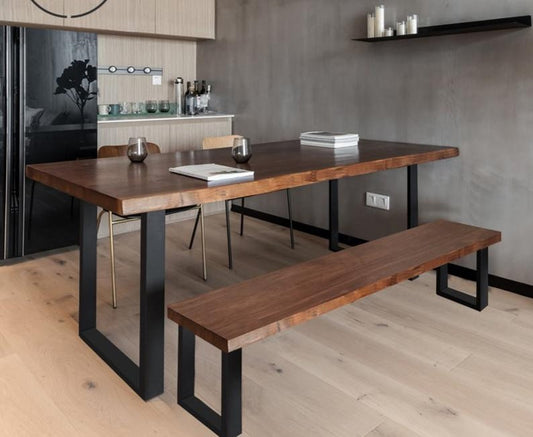 Table à manger design nordique en bois massif ALAN scandinave