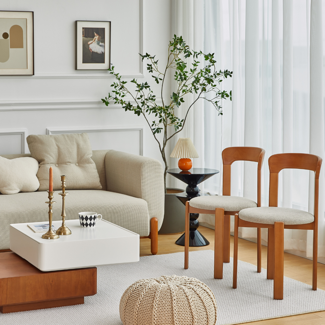 Chaise de salle à manger en bois massif Elkland (lot de 2)