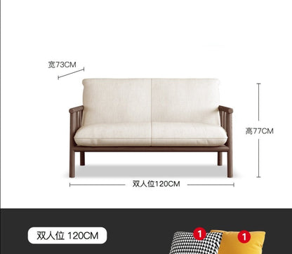 Canapé scandinave LAYLA en bois massif de style japonais (4 tailles, 7 couleurs au choix)