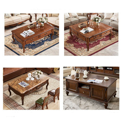 Table basse Ava Hilton de style américain, carrée ou rectangulaire, en bois massif (2 couleurs, 5 tailles au choix) 