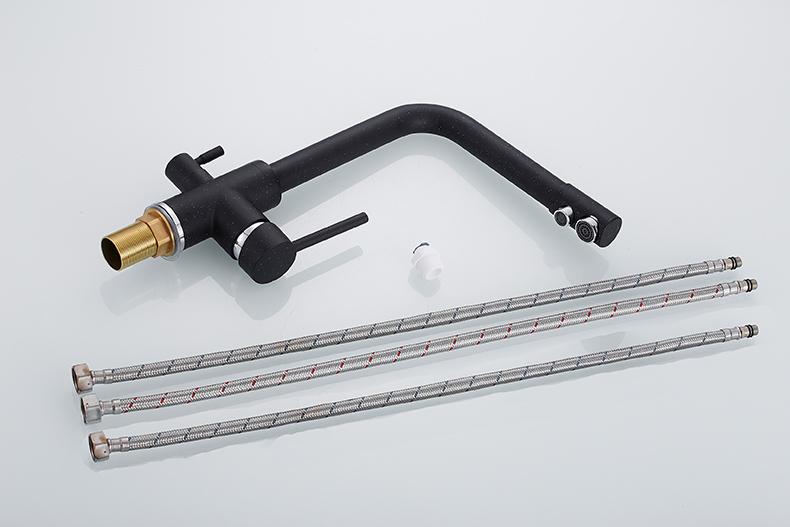 Robinet de cuisine minimaliste ARMAND noir mat/nude