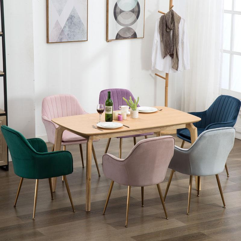 Chaise de salle à manger moderne en velours rembourré de style victorien HUGO