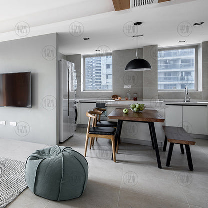 Ensemble table à manger et/ou chaise/banc en fer forgé et bois massif de style rétro nordique COOPER