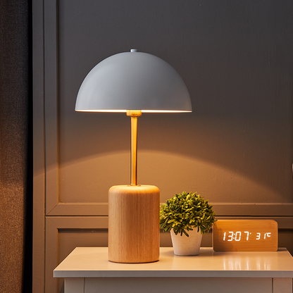 Lampe de table en bois massif Broderick