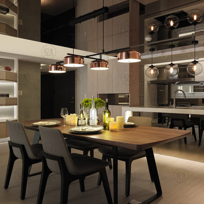 Table à manger nordique JOEL en bois massif et chaise minimaliste moderne 