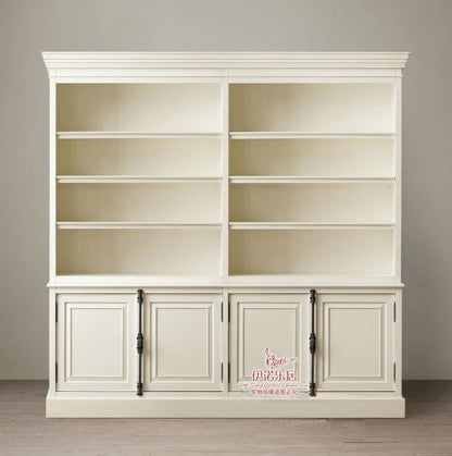 ASHLEY HYATT Buffet rustique américain en bois massif, bibliothèque, armoire de style rétro français