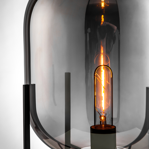 Lampe de sol/de table en verre Alden