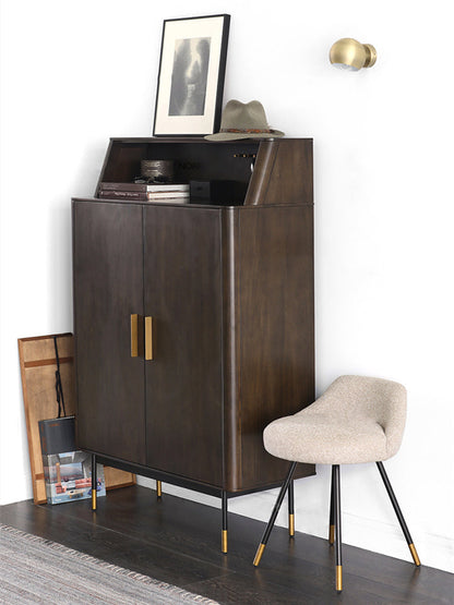 Buffet nordique en bois massif LAINEY Chicago HILTON, meuble à chaussures, porte-bouteilles et chiffons 