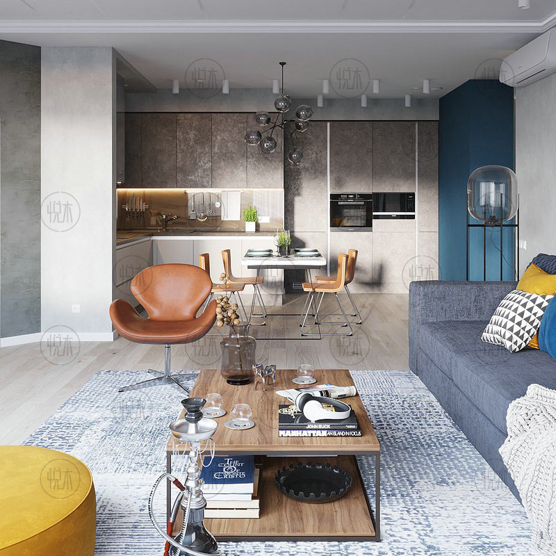 Geneviève RADISSON Table basse nordique rétro en bois massif (2 tailles, 4 couleurs)