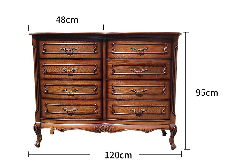 Commode à tiroirs Eliana Sheraton de style américain en bois massif