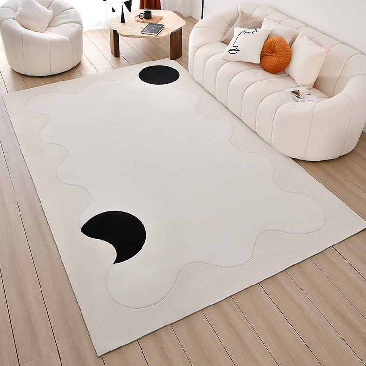 Tapis géométrique noir/blanc Avicia