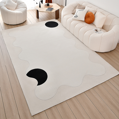 Tapis géométrique noir/blanc Avicia