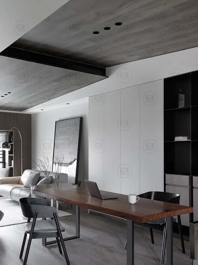 Table à manger BRYCE Nordic Scandinave Rétro en Bois Massif Bois Dur Américain 