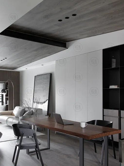 Table à manger BRYCE Nordic Scandinave Rétro en Bois Massif Bois Dur Américain 