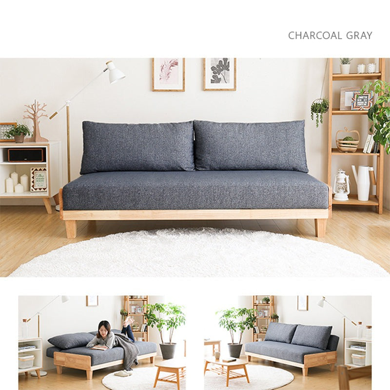 Canapé-lit BROOKLYNN RITZ en bois massif japonais scandinave (6 couleurs)