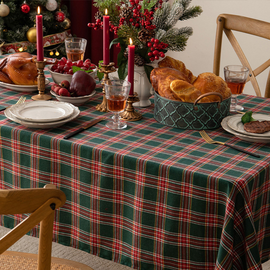 Nappe de Noël à carreaux vichy