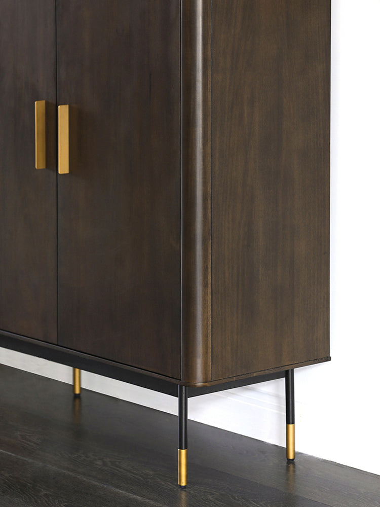 Buffet nordique en bois massif LAINEY Chicago HILTON, meuble à chaussures, porte-bouteilles et chiffons 