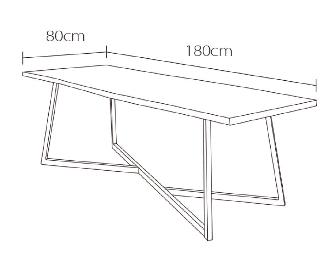 ABIGAIL Table de conférence/bureau/salle à manger moderne, contemporaine et minimaliste avec plateau en bois