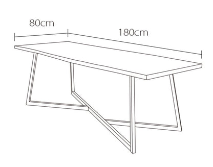 ABIGAIL Table de conférence/bureau/salle à manger moderne, contemporaine et minimaliste avec plateau en bois