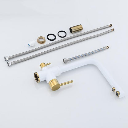 Robinet double moderne blanc mat MARCEL