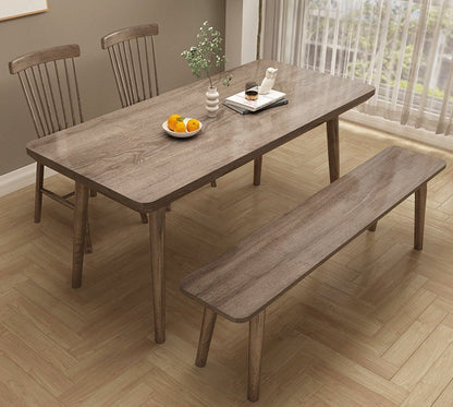 Table à manger minimaliste ADALINE nordique tout en bois massif 
