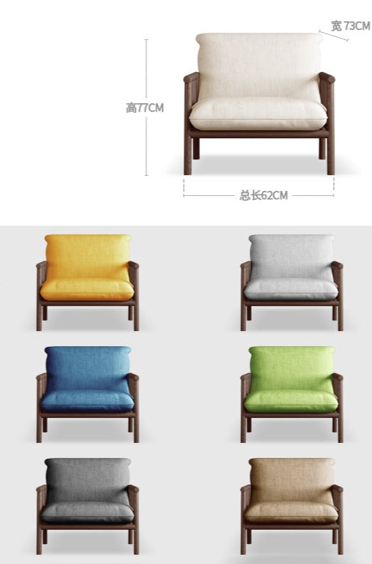 Canapé scandinave LAYLA en bois massif de style japonais (4 tailles, 7 couleurs au choix)
