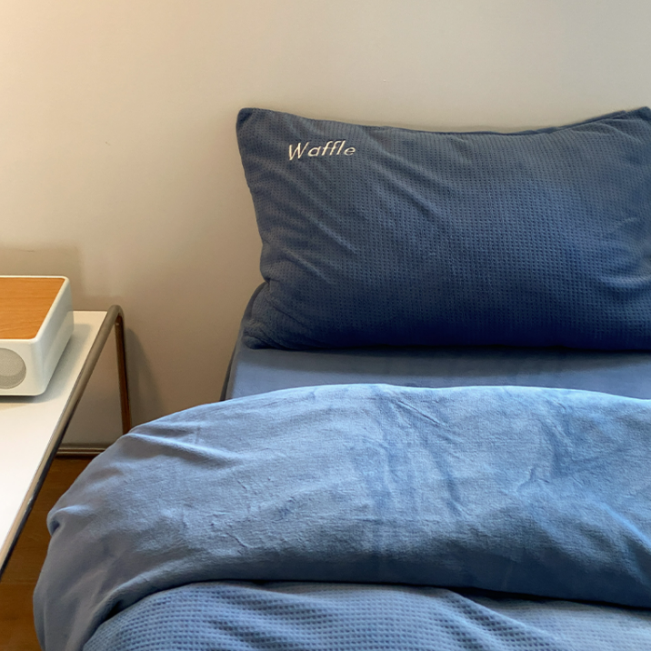 Ensemble de draps en velours corail Holly