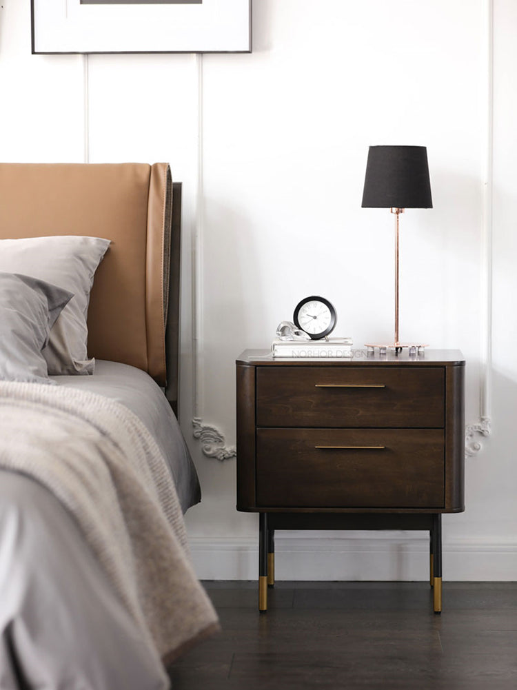 Table de chevet nordique en bois massif GABRILLE Chicago HILTON