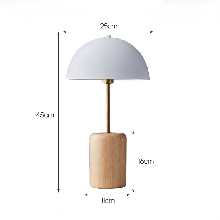 Lampe de table en bois massif Broderick