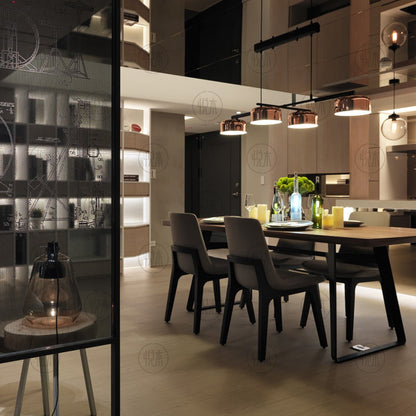 Table à manger nordique JOEL en bois massif et chaise minimaliste moderne 